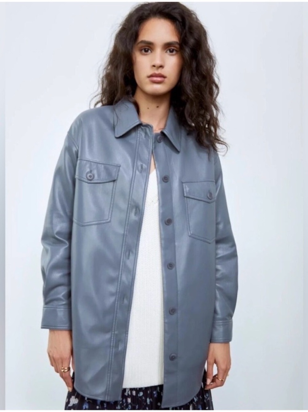 Aritzia Granite Blue XS Vegan Leather Ganna